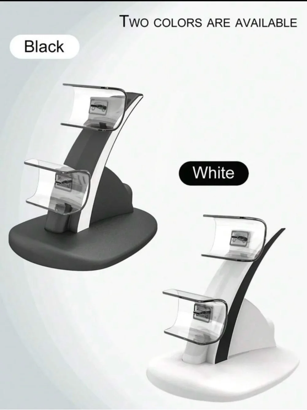 Dual PS5 Controller Charging Stand - White and Black